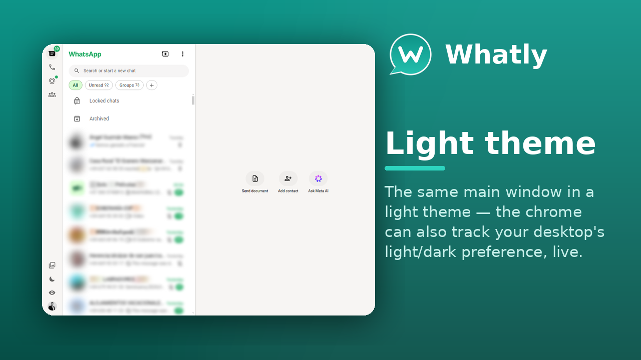 Whatly's main window in a light theme